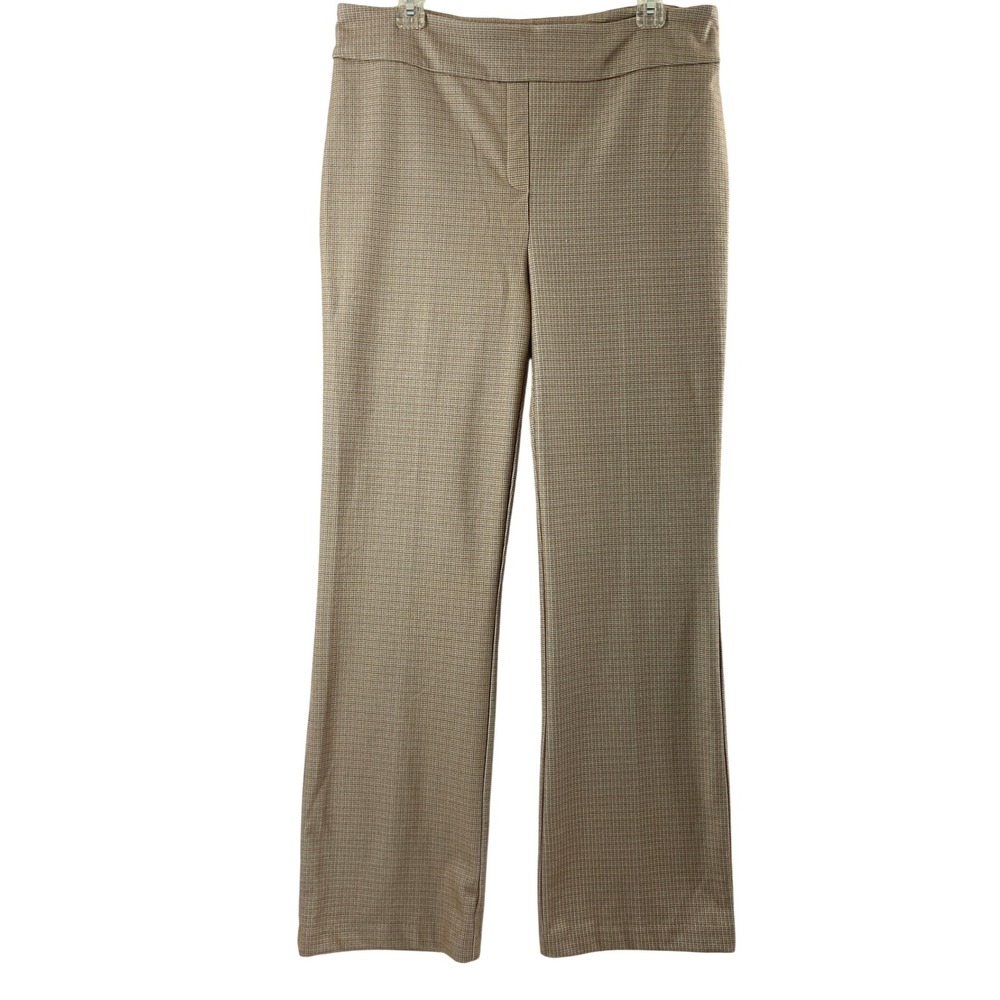 Jones & Co Womens XL‎ Plaid Pants Academia Brown Gray Career Pull On Slacks